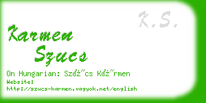 karmen szucs business card